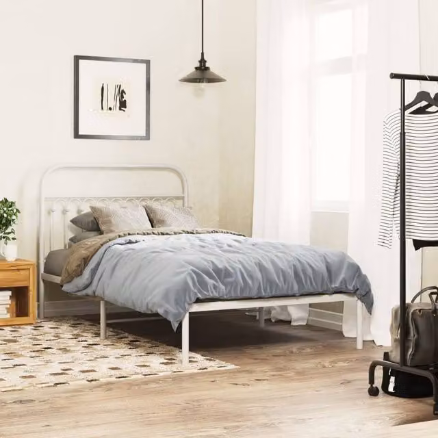 Berkfield Home Metal Headboard in White, Width: 107 cm – 1