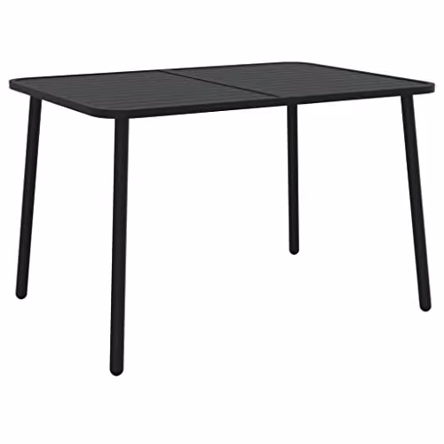 vidaXL Modern Extendable Rectangular Garden Table in Anthracite Powder Coated Steel, W: 110 cm, D: 80 cm, H: 71 cm – 1