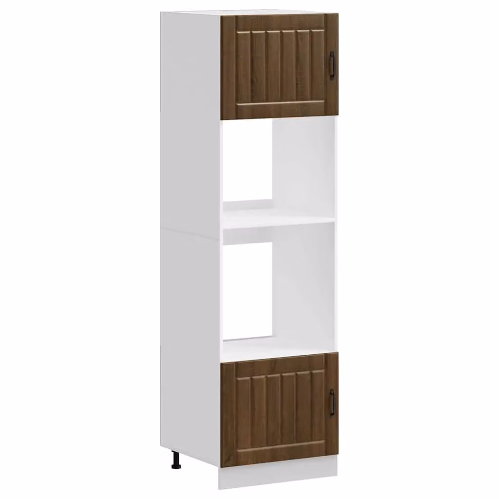 Berkfield Home Kalmar Appliance Housing Unit Set of 2 in Brown Oak Engineered Wood