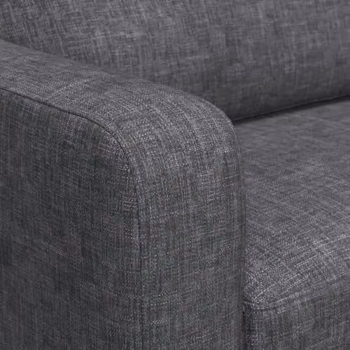 Furnishings For Less UK York Grey Fabric Armchair with Square Arms and Solid Wood Frame, W/D/H: 86 x 75 x 80 cm – 4