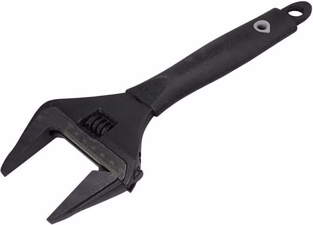 Monument 3144C Wide Jaw Adjustable Wrench, 300 mm, Black