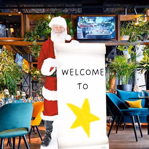 Star Cutouts Ltd SC16 Santa with Large Sign Multicolour Christmas Cardboard Cutout, Height: 180 cm – 3