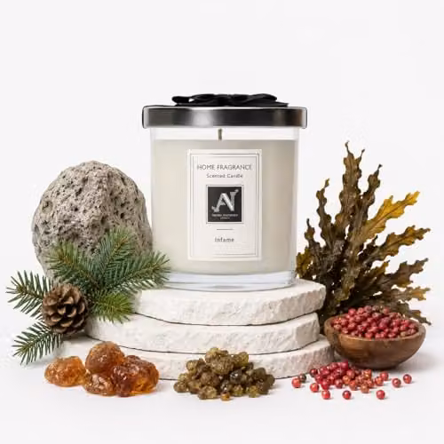 Aroma Naturals Minimalist Luxe Infame Scented Candle in White – 1