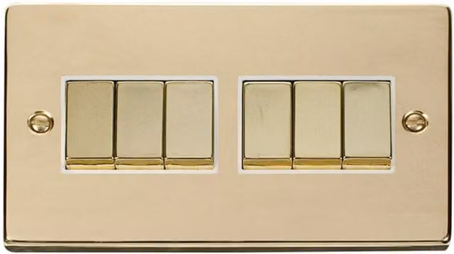 SE HOME Gold and White Two Way Flush Ingot Light Switch Plate