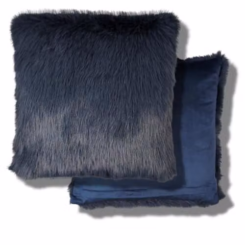 Kampala Hill Blue Faux Fur Square Cushion 2 Pack, W/D/H: 45 x 45 x 45 cm – 1