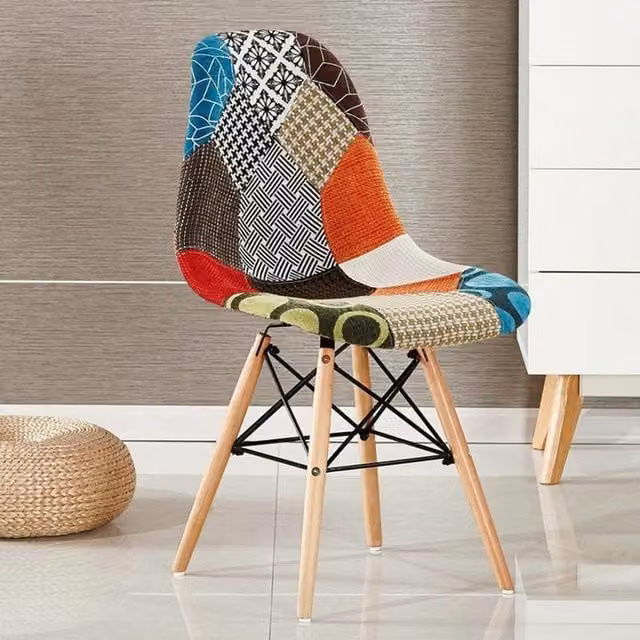 Life Interiors Set of 2 Moda Patchwork Fabric Dining Chairs in Multicolour