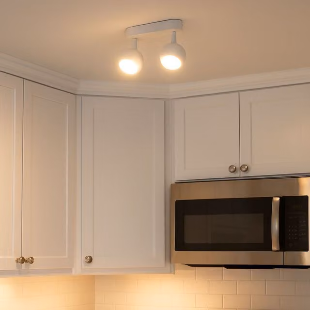 CGC Lighting Nieve Matt White Double Two Head GU10 Adjustable Aluminium Surface Ceiling Spot Light