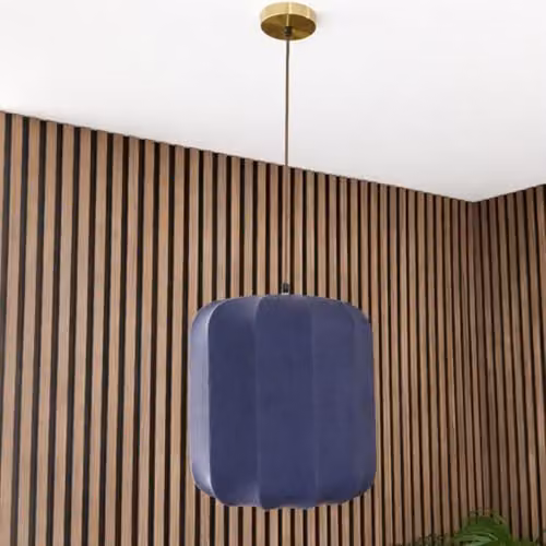 CGC Lighting Navy Blue Ribbed Stretch Cotton Fabric Cylinder Lampshade – 2