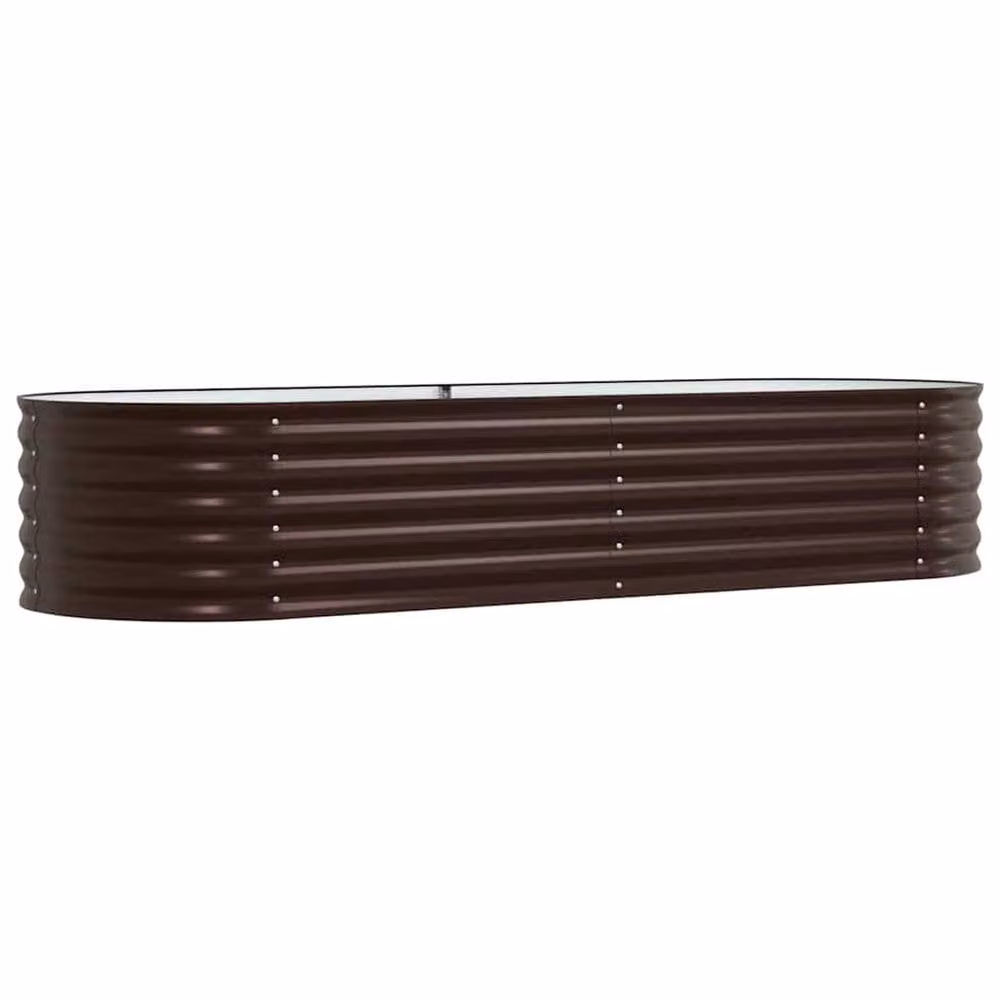 Berkfield Home Garden Brown Galvanised Steel Raised Bed W/D/H: 240 x 80 x 44 cm – 4
