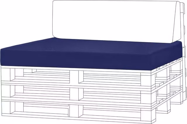 Gardenista Water Repellent Rectangular Outdoor Pallet Seat Pads in Blue