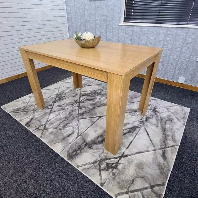KOSY KOALA Modern 6 Seater Rectangular Dining Table in Brown, W/D/H: 140 x 80 x 75 cm