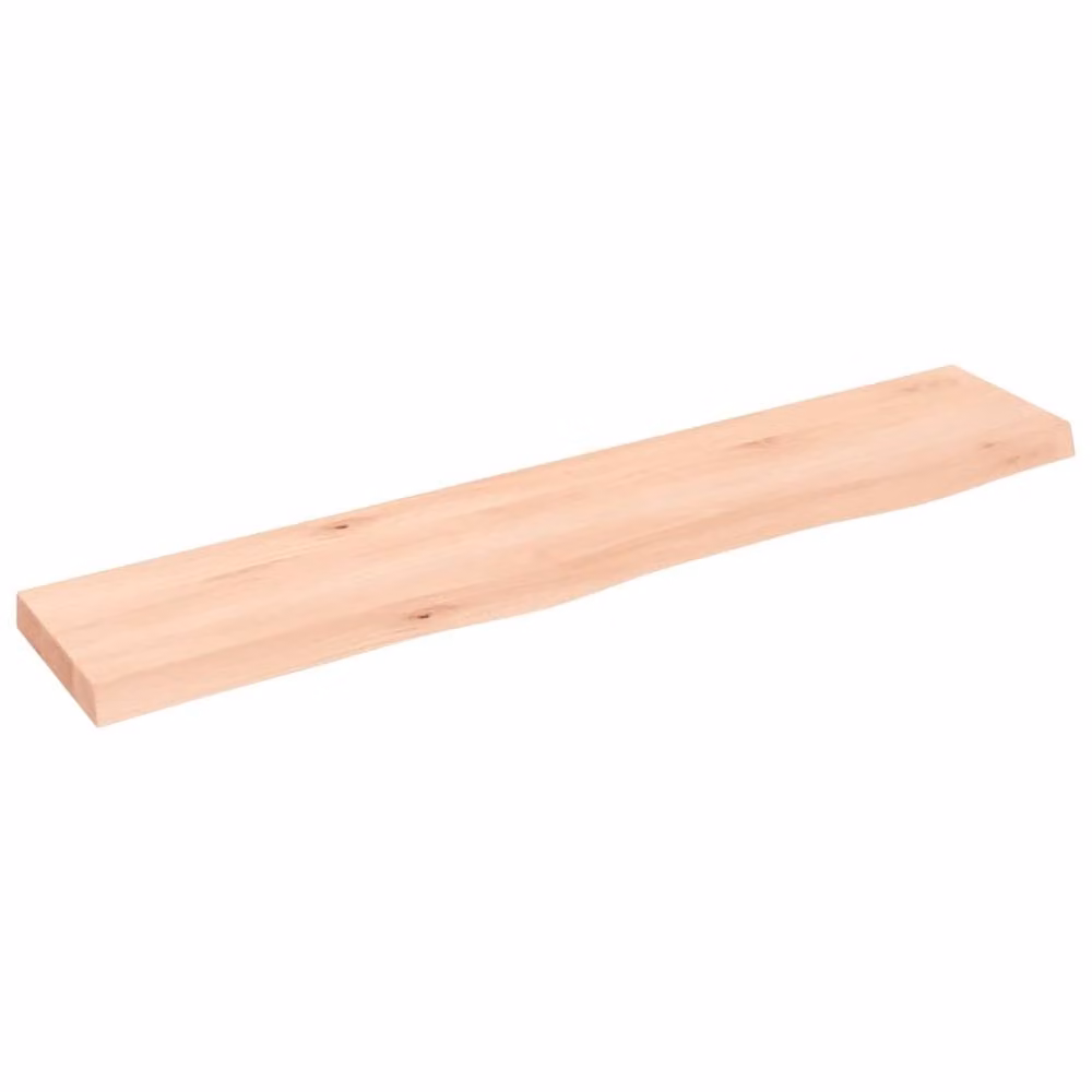 Berkfield Home Wall Shelf in Untreated Solid Light Oak, W/D/H: 100 x 20 x 4 cm – 2