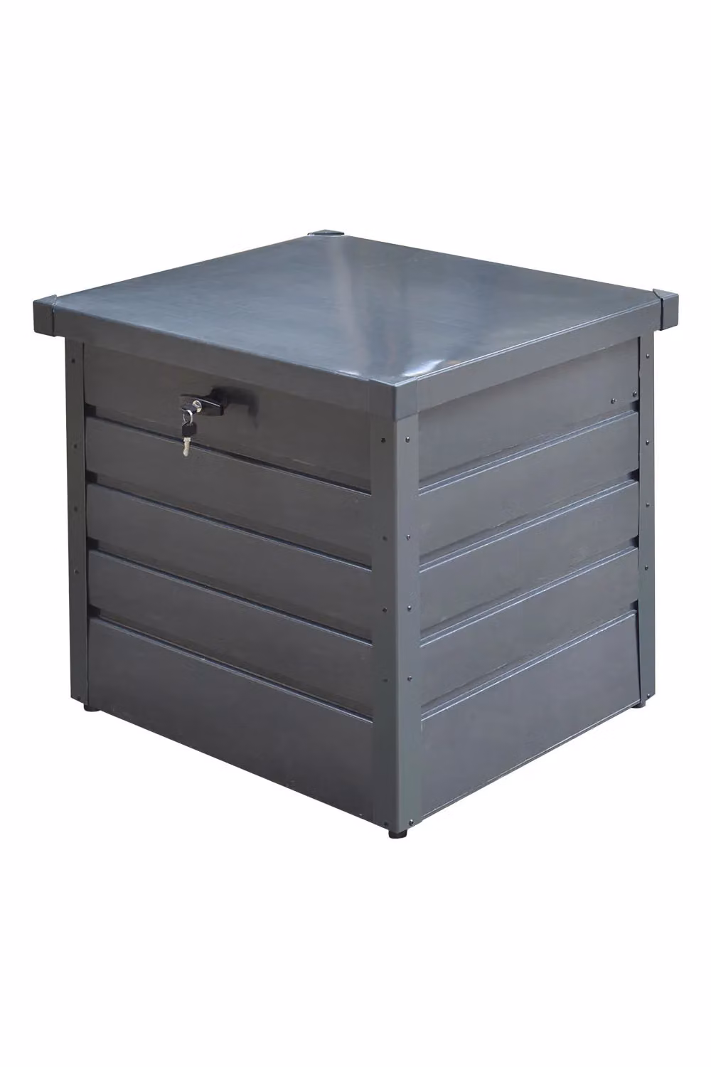 Garden Sanctuary 200L Metal Outdoor Garden Storage Box Lockable in Dark Grey – 3