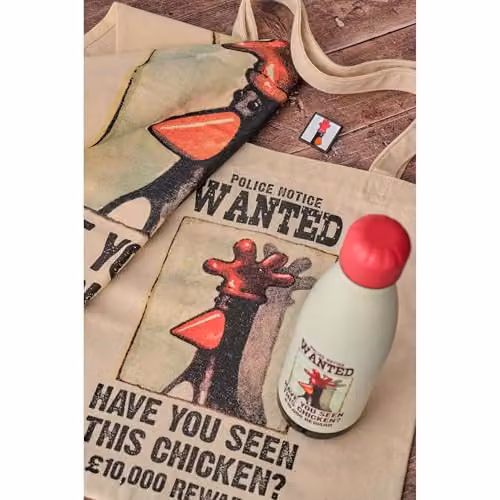 Half Moon Bay Wallace & Gromit Feathers McGraw Wanted Poster Insulated Stainless Steel Reusable Water Bottle, Multicolour, 500ml – 4