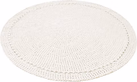 Zuri House Nebo Round Crochet Rug, White, Diameter: 90 cm