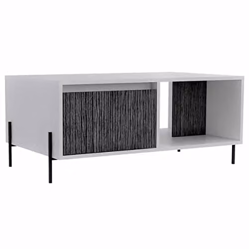 Core Products Dallas Coffee Table with Drawer in White and Grey Oak