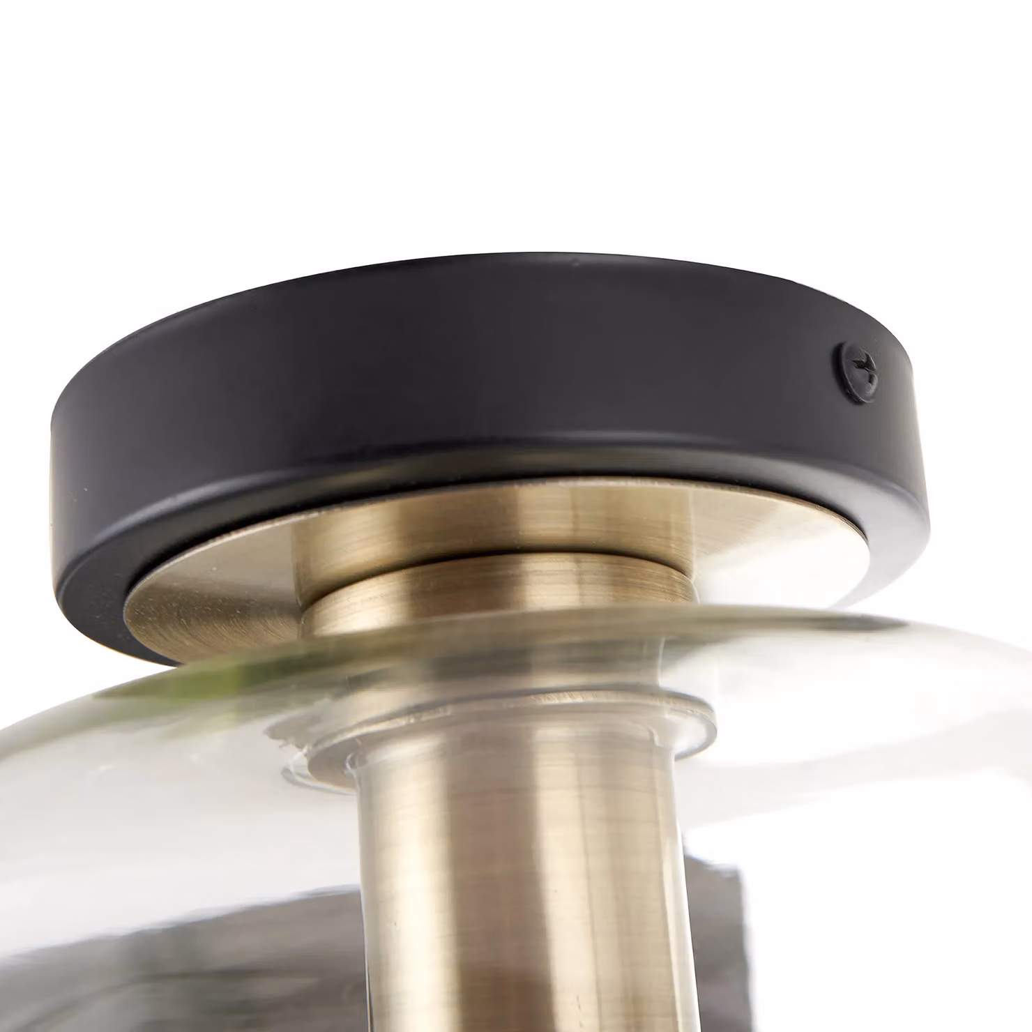 Ruma Minimalist Industrial Dome Ceiling Light with Transparent Glass and Black Base – 3