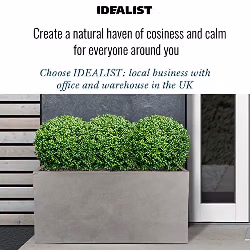 IDEALIST Grey Reinforced Stone Large Trough Planter, 54L – 5