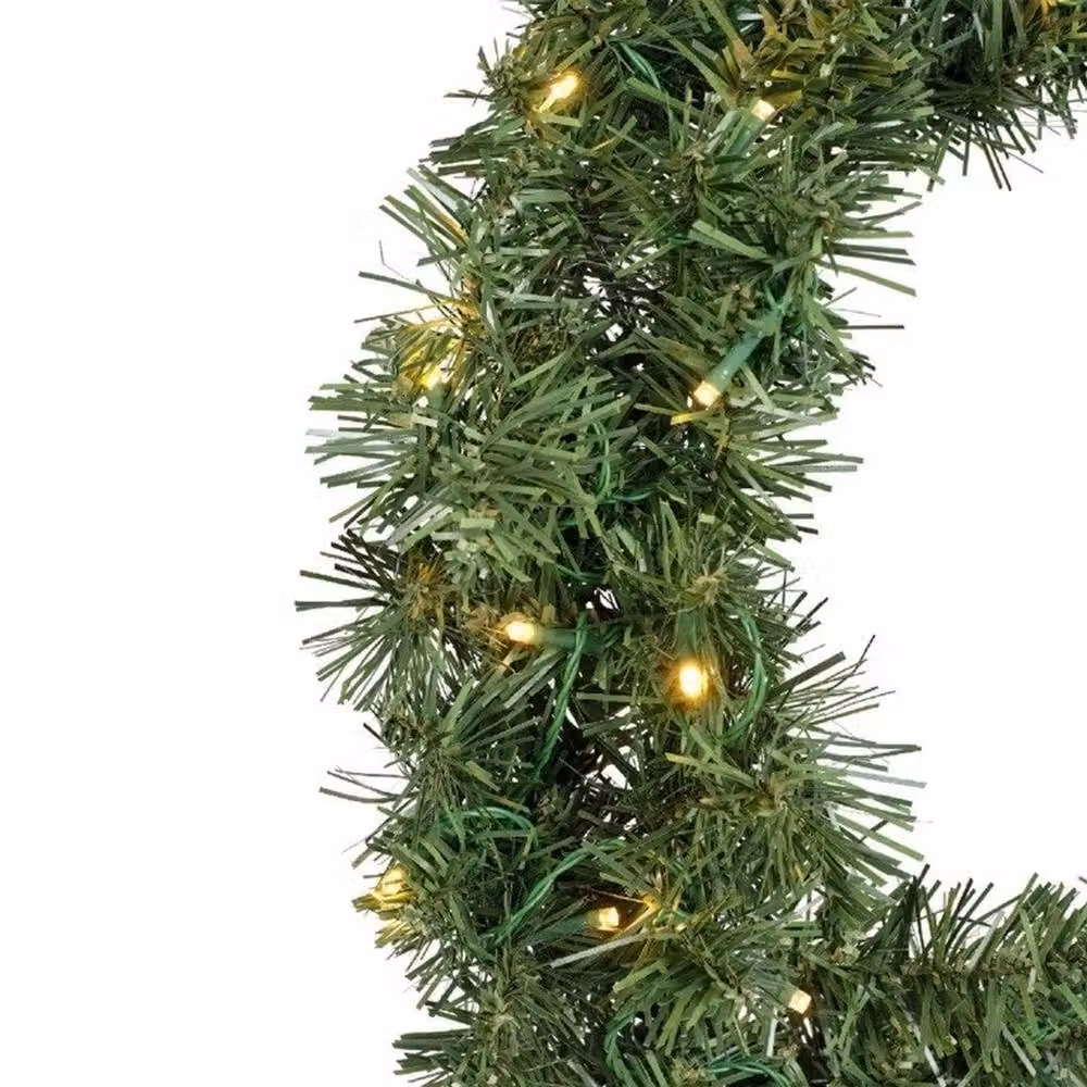 FLAVORA Green Christmas Hanging Door Wreath, W: 100 cm, D: 15 cm – 2