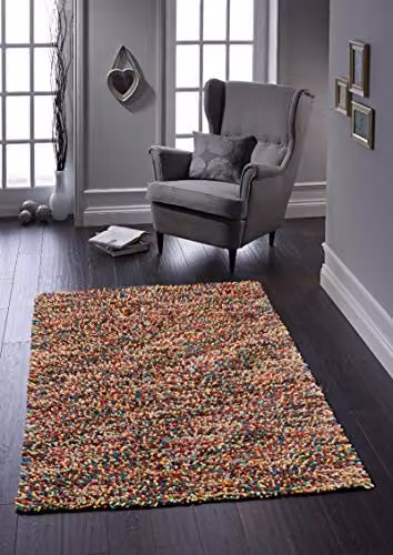 Rugs Direct Origin Rocks Shaggy Multicolour Wool Rug W: 80 cm, L: 150 cm – 3