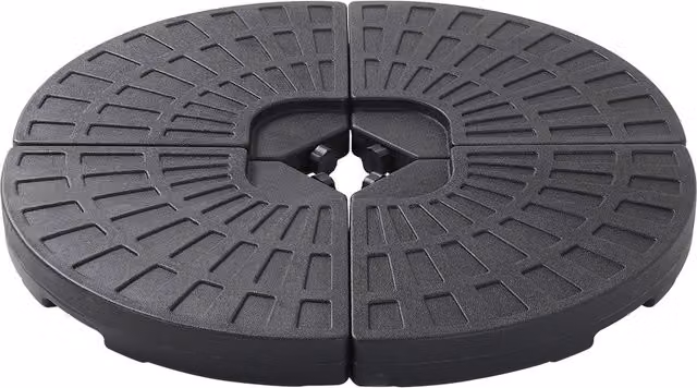 Breeins 4-Piece Heavy-Duty Plastic Parasol Base, Black