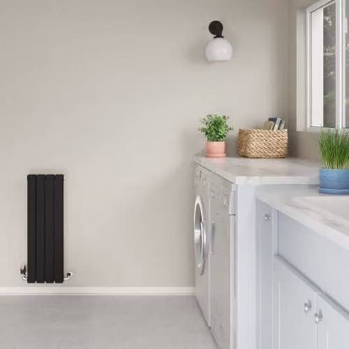 UK Radiators Typhoon Black Flat Tube Horizontal Designer Radiator W: 272 mm, H: 800 mm – 3