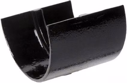 Hargreaves Premier Cast Iron Half Round Gutter Union, 100mm, Black
