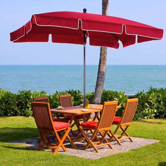 Outsunny Red Aluminium Sun Umbrella Parasol