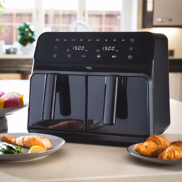 Cooks Professional Dual Zone Air Fryer with 8L XL Capacity and Digital Display, Black