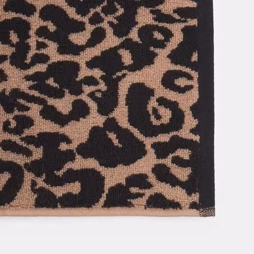 OHS 2 Piece Leopard Print Cotton Bath Towel Set in Beige, W/H: 70 x 115 cm – 5