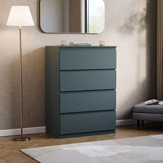 HD Designs Denver 4 Drawer Chest of Drawers in Green – 1