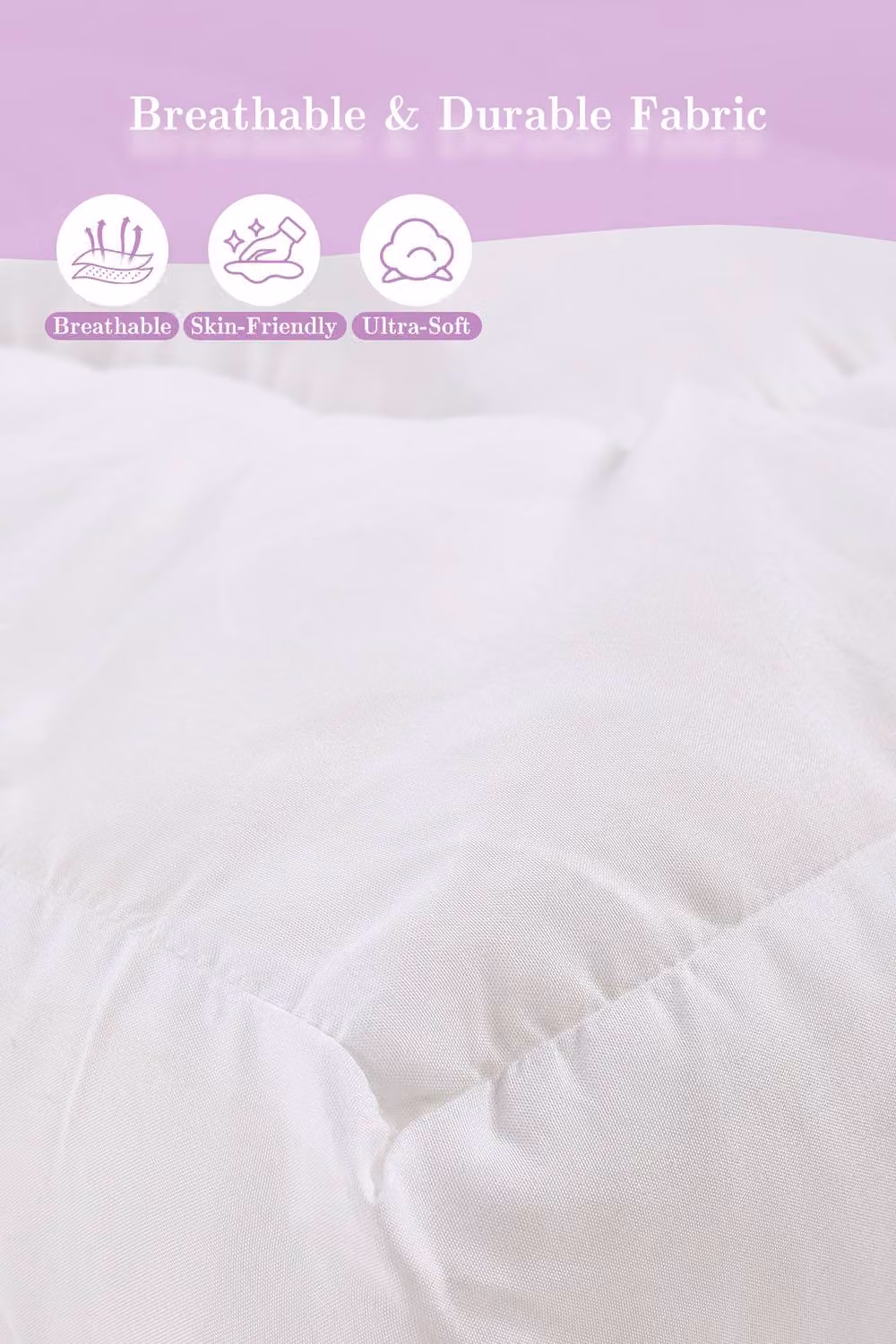 Garden Sanctuary Soft Quilted Mattress Topper in White, W/D/H: 200 x 140 cm – 3