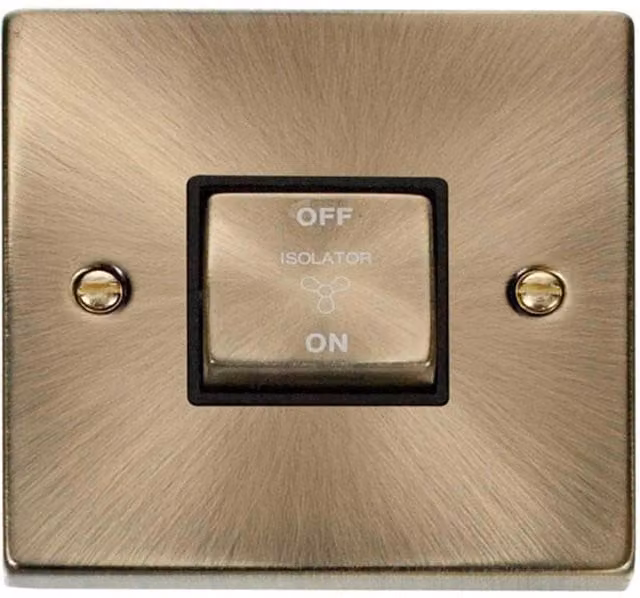 SE Home Antique Brass 10A 1 Gang Ingot 3 Pole Fan Isolation Switch in Gold
