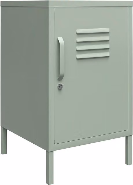 Systembuild Evolution Industrial Metal Square End Table in Black and Green