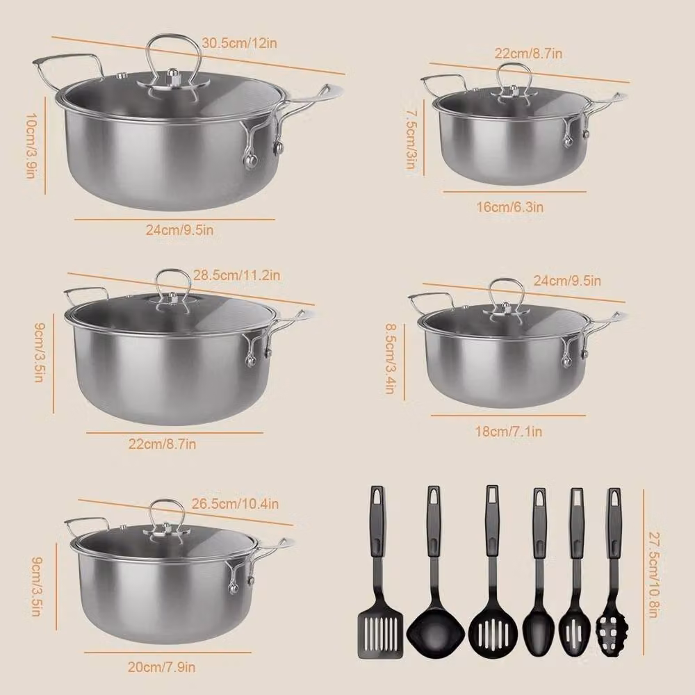 PAWNORA Non Stick Stainless Steel Induction Cookware Pot in Silver – 2