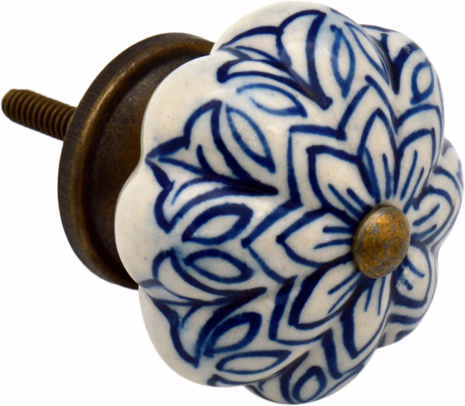 Nicola Spring Blue Ceramic Floral Cabinet Knob – 3
