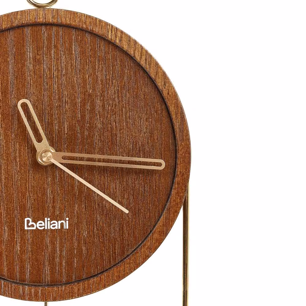 Wyld and Coco Timberline Dark Brown Minimalist Pendulum Wall Clock, W: 20 cm, H: 45 cm – 3