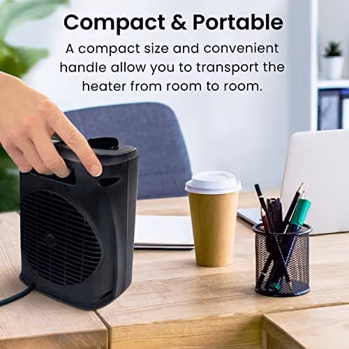 Pro Breeze 2000W Mini Ceramic Fan Heater in Black – 6