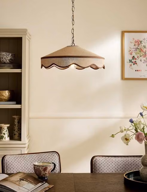 Laura Ashley Buckenham Brown Suspended Dome Pendant Light