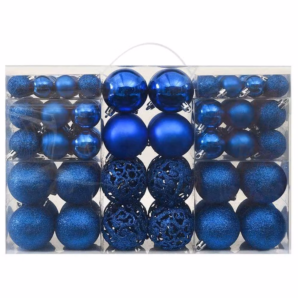Berkfield Home Beautiful 100 Piece Blue Christmas Bauble Set – 3