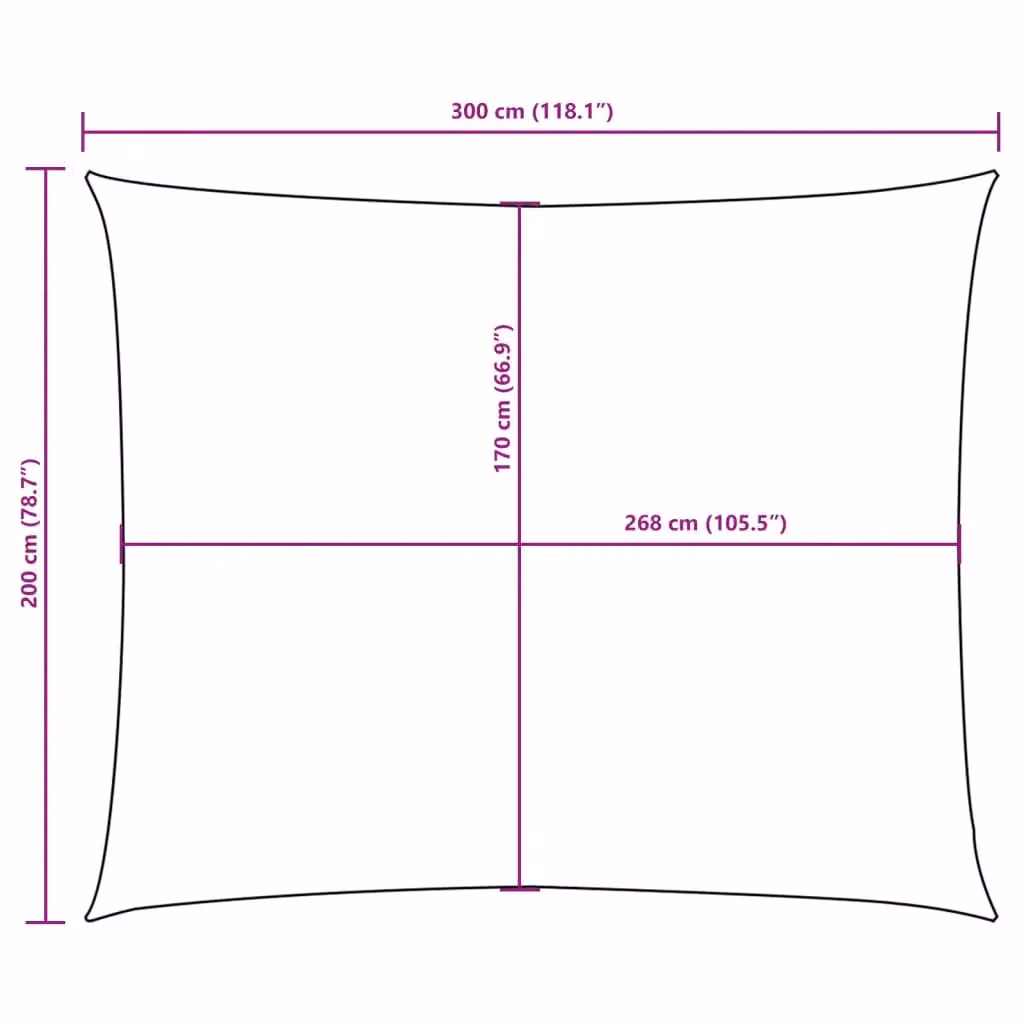 Berkfield Home Rectangular Oxford Fabric Sunshade Sail in Dark Green, W: 3 m, D: 2 m – 4