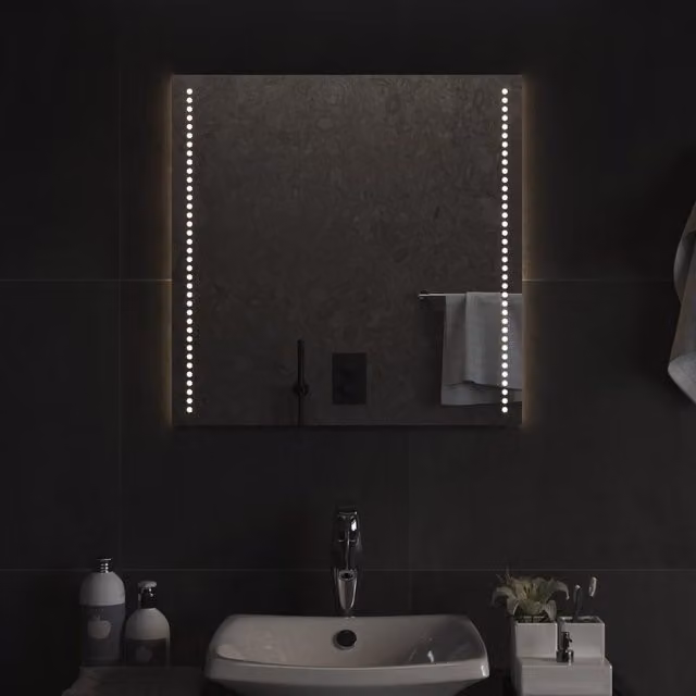 Berkfield Home LED Bathroom Mirror in Clear, W 60 cm x H 60 cm – 1