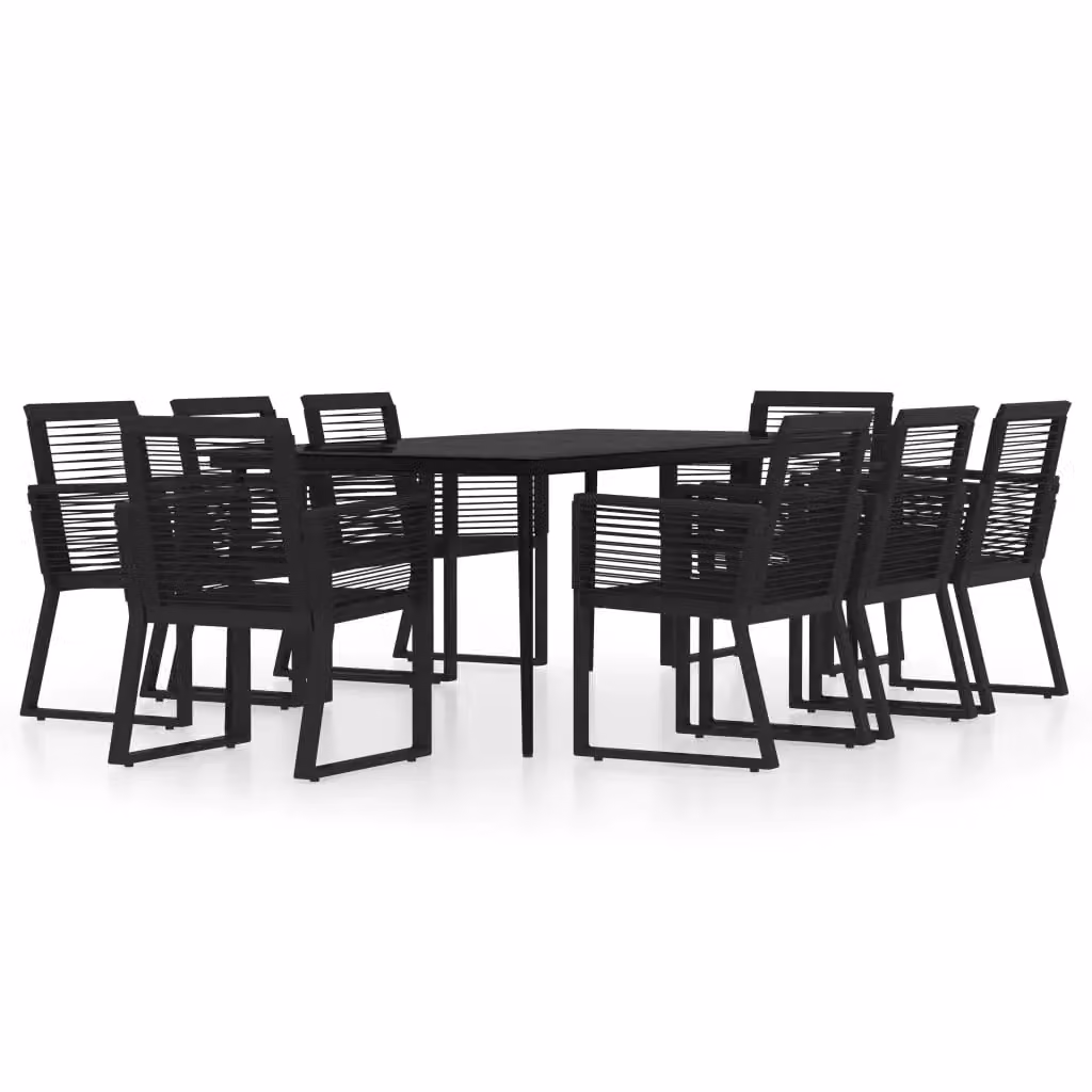Berkfield Home 9 Piece Modern Garden Dining Set in Black – 2