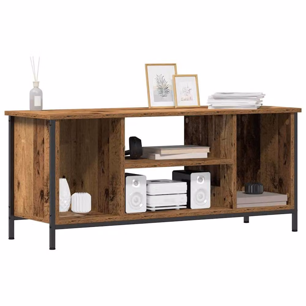 Berkfield Industrial Home Entertainment Centre in Brown and Black – 3