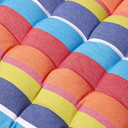Homescapes Multi-Colour Striped 2 Seater Garden Bench Cushion, Width: 108 cm, Depth: 42 cm – 2