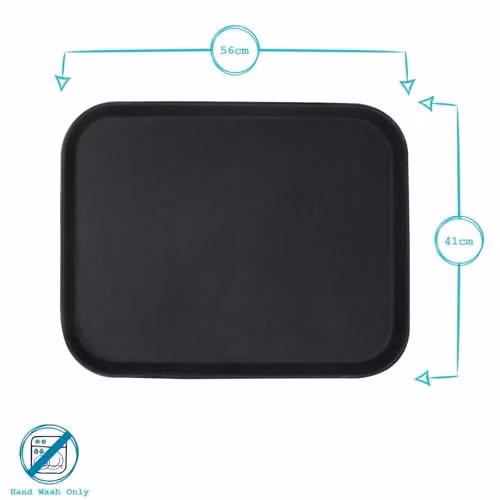 Argon Tableware Black Rectangular Non-Slip Serving Tray, W: 56 cm, D: 41 cm – 3