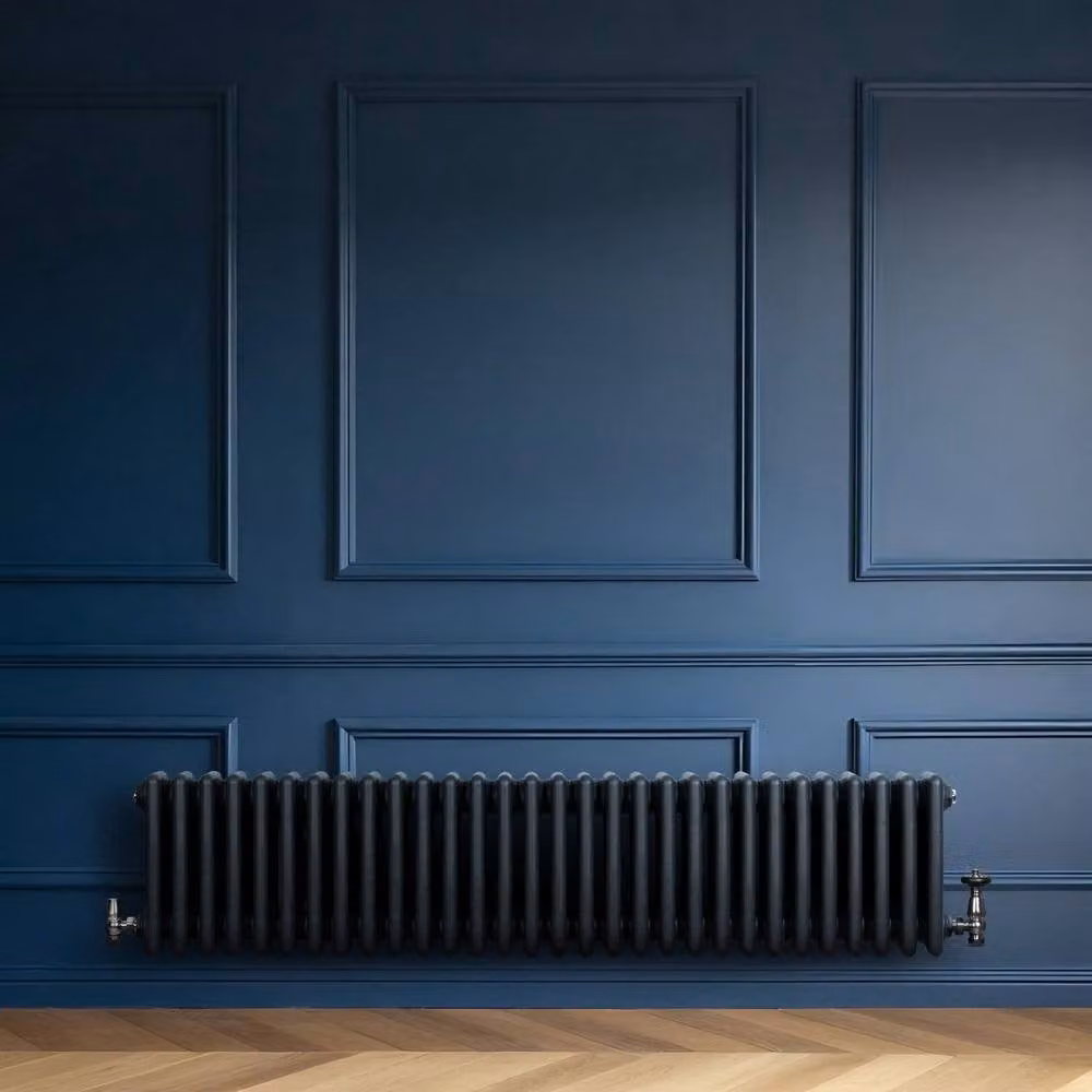 Monstershop Traditional 4 Column Steel Radiator in Anthracite Grey, H: 137.0 cm, W: 30.0 cm, D: 30.0 cm – 4