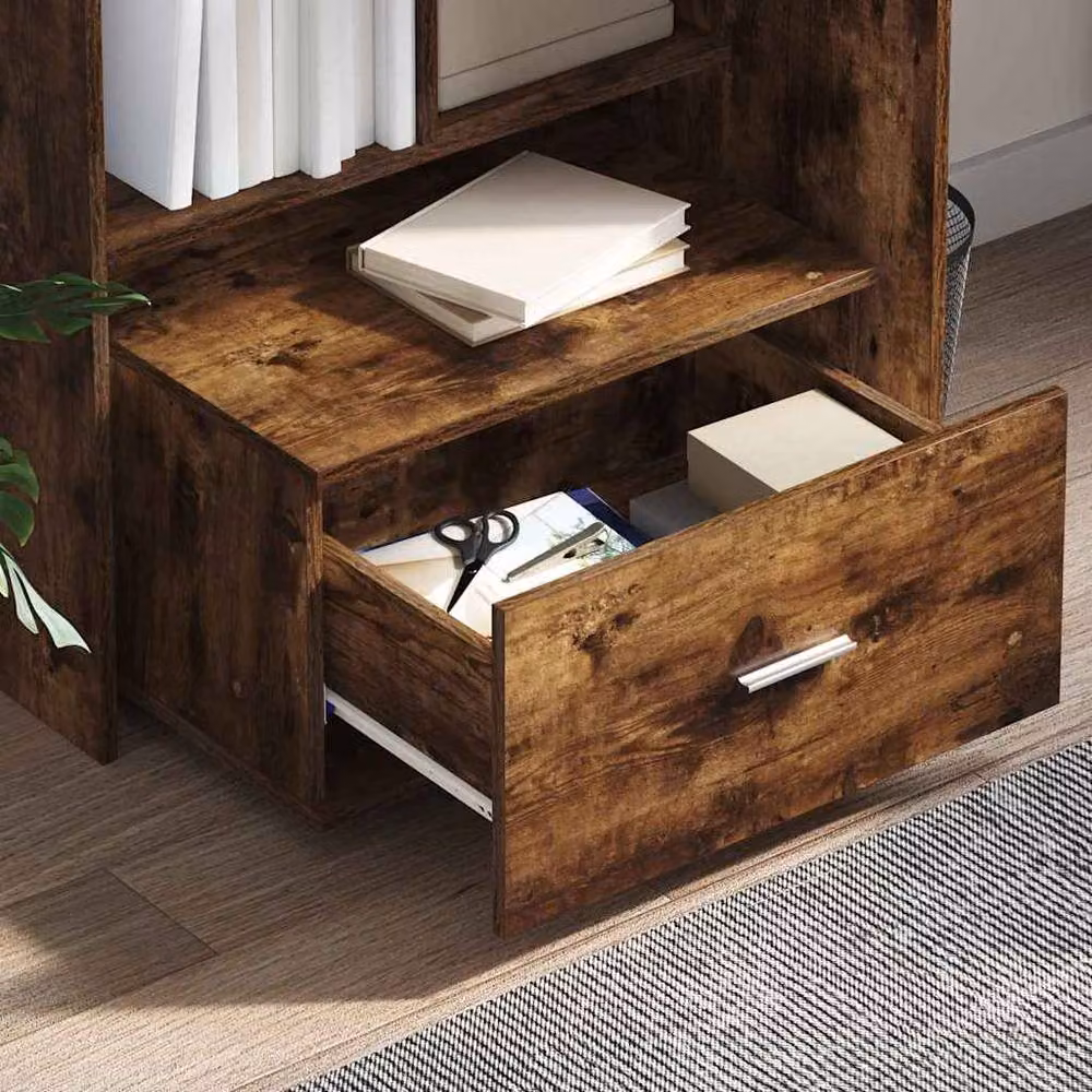 Berkfield Home Modern Smoked Oak Drawer Cabinet in Brown – 3