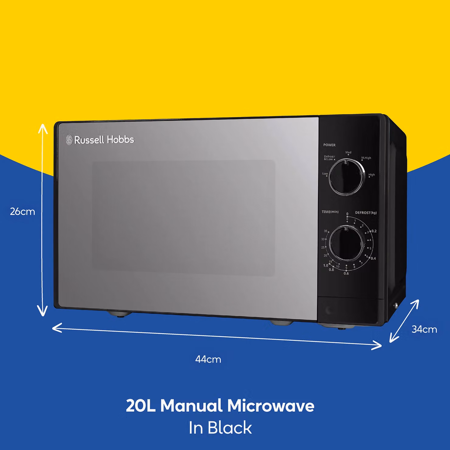 Russell Hobbs RHM2027 Manual Solo Microwave, 20 Litres, 800W, Black – 2