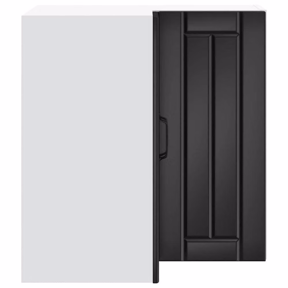 Berkfield Home Lucca Black Wall Mounted Corner Kitchen Cabinet in Matt MDF, W/D/H: 30.0 x 57.0 x 60.0 cm – 4